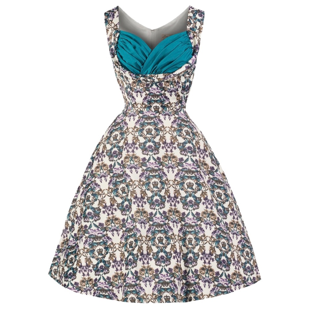 Lindy Bop 50’s Floral Pinup Swing Dress Size S